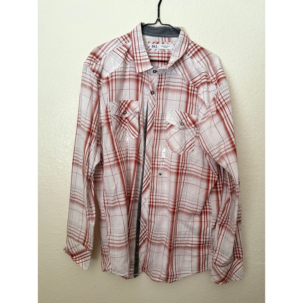 BKE Buckle Athletic Fit Plaid Button Down Shirt Classic Western Ranch‎ Rodeo XL
